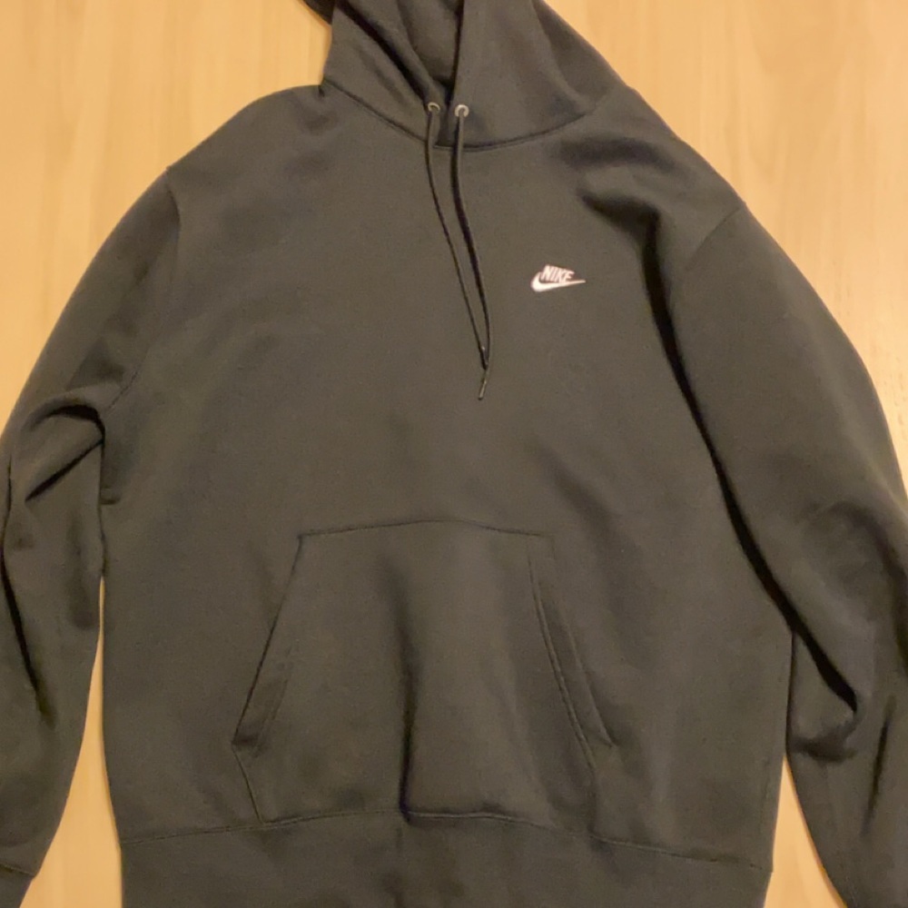 Nike Black Hoodie with White Swoosh Logo